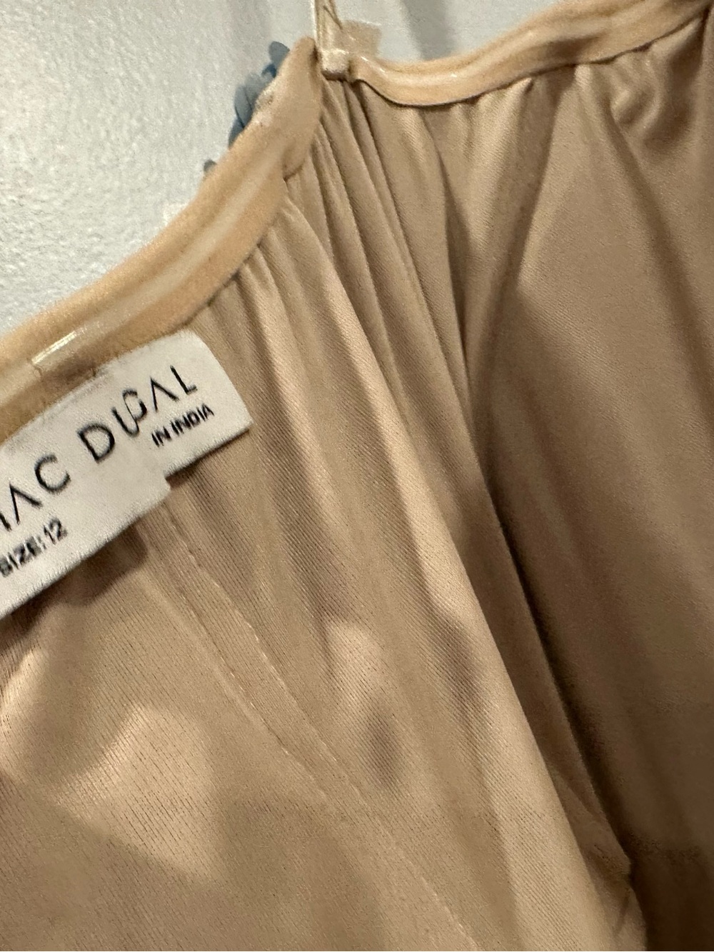 Mac Duggal 10128 Beige Strapless 3D Floral Embellished Dress sz 12 - Picture 12 of 12